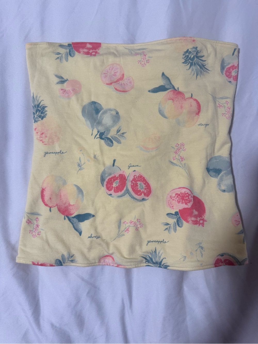 Hollister Yellow Fruit-Print Strapless Tube Top Reversible